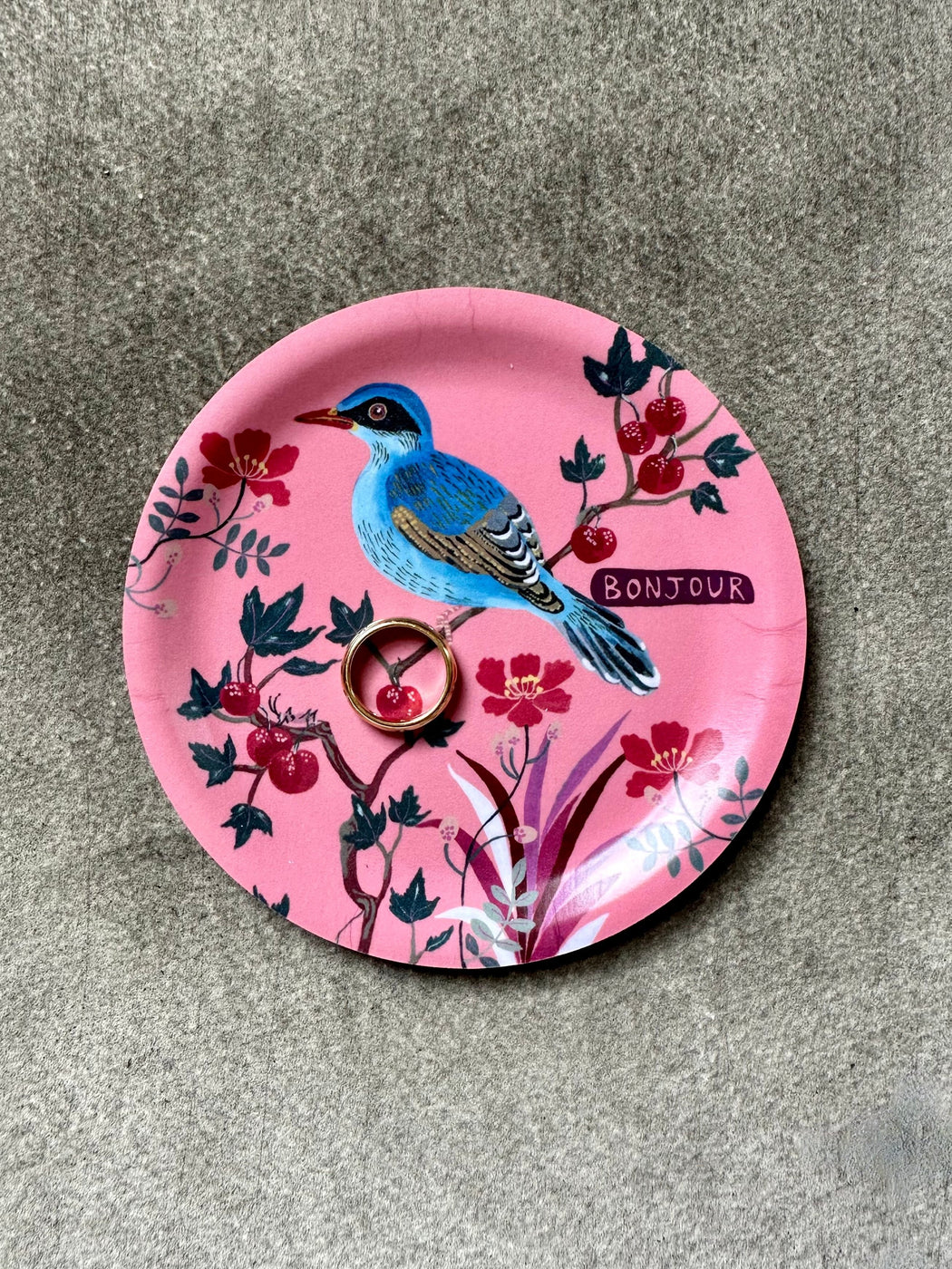 Nathalie Lete "Bonjour" Mini Birchwood Tray