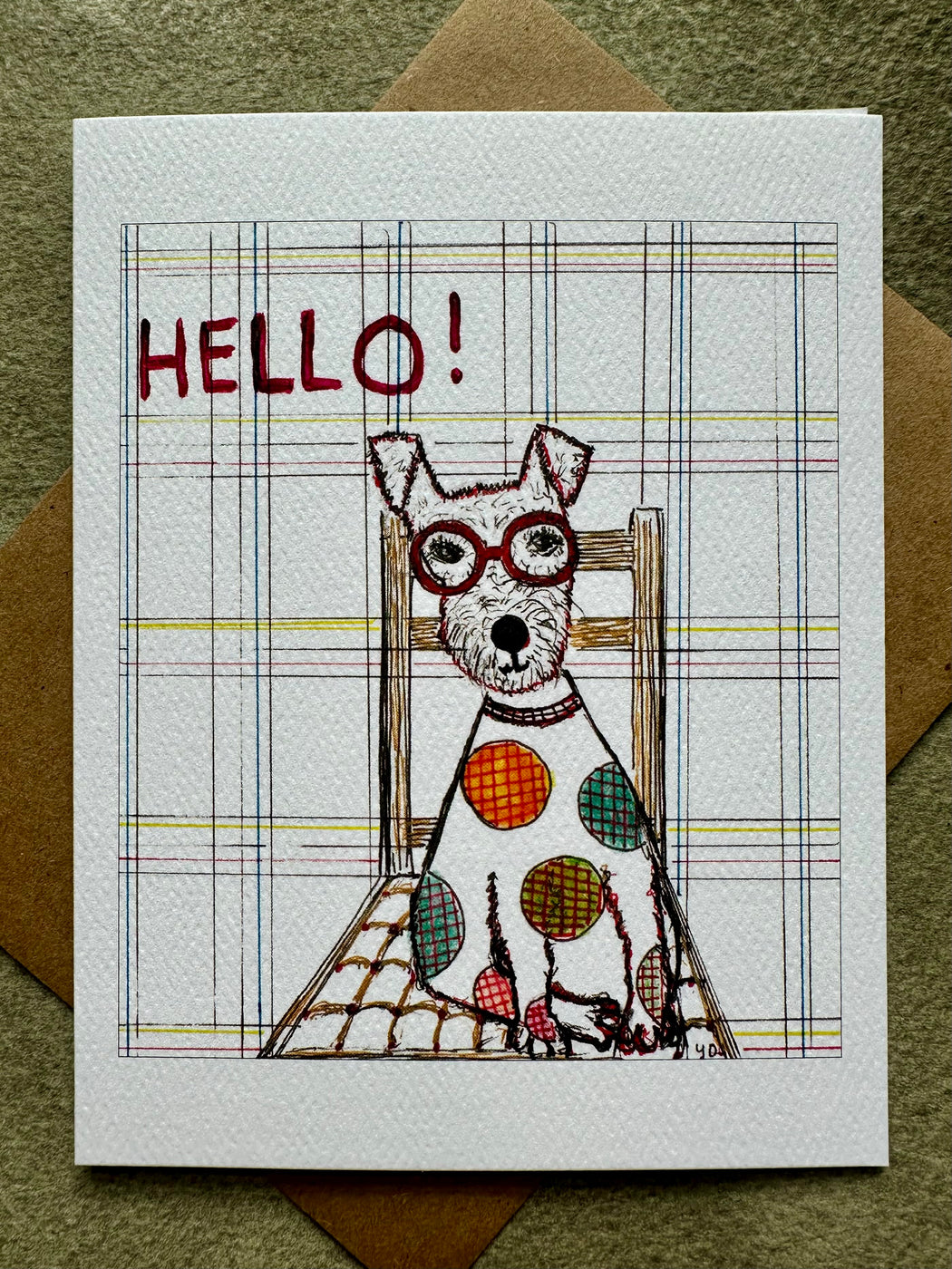 "Hello!" Card by Leslie Drapkin