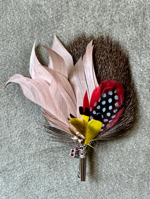 Blush "Round" Feather Brooch by My Bob