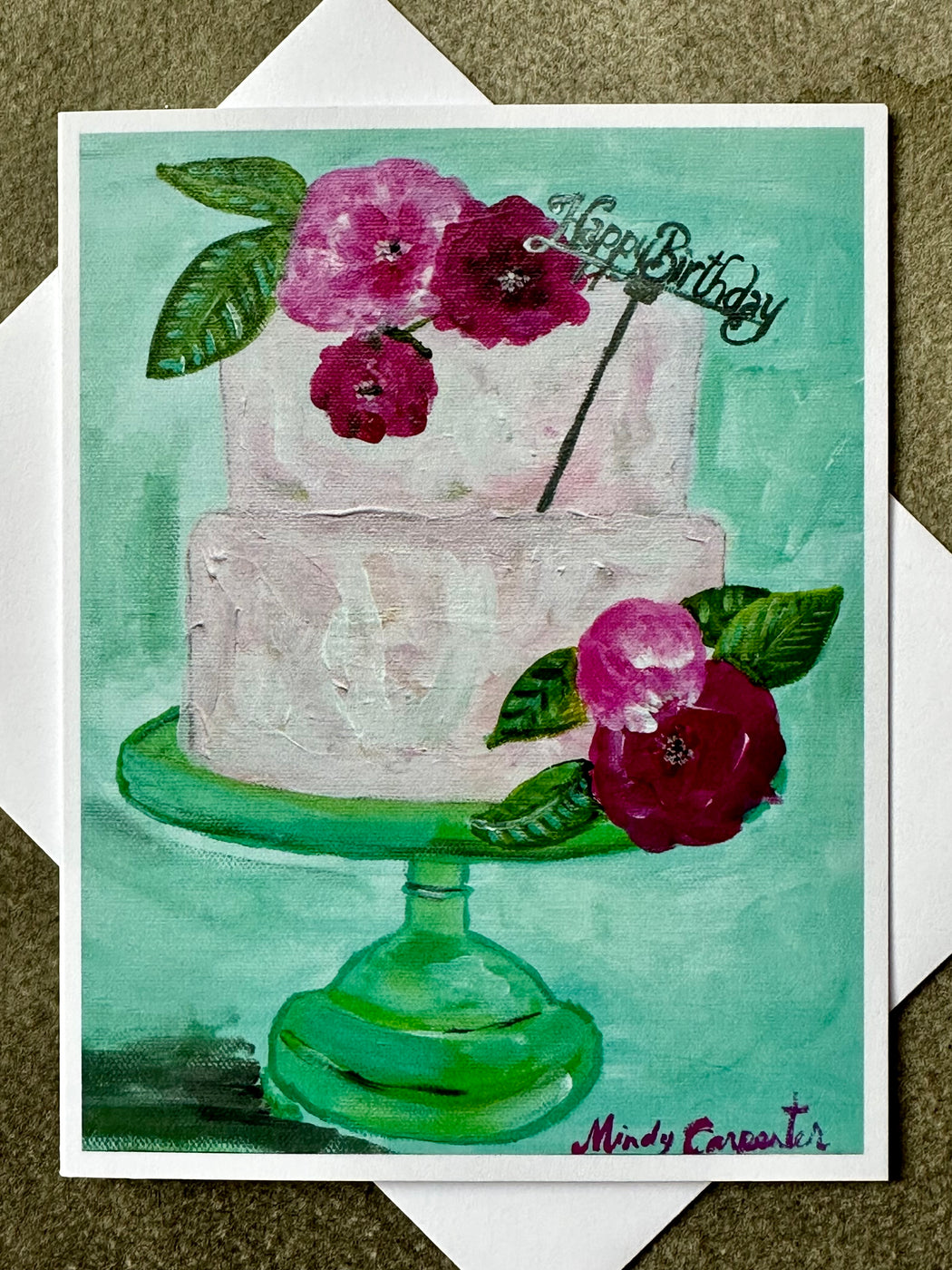 "Happy Birthday Cake" Card by Mindy Carpenter