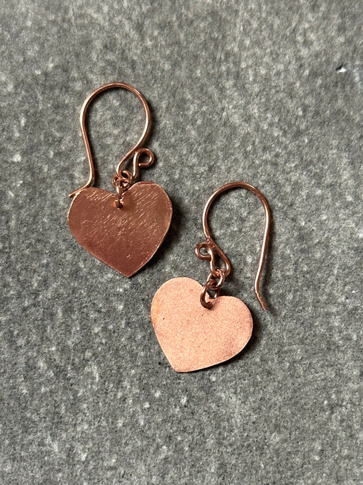Copper Heart Earrings