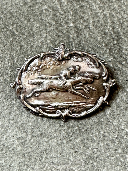 Vintage Sterling Silver "Horse Race" Pin