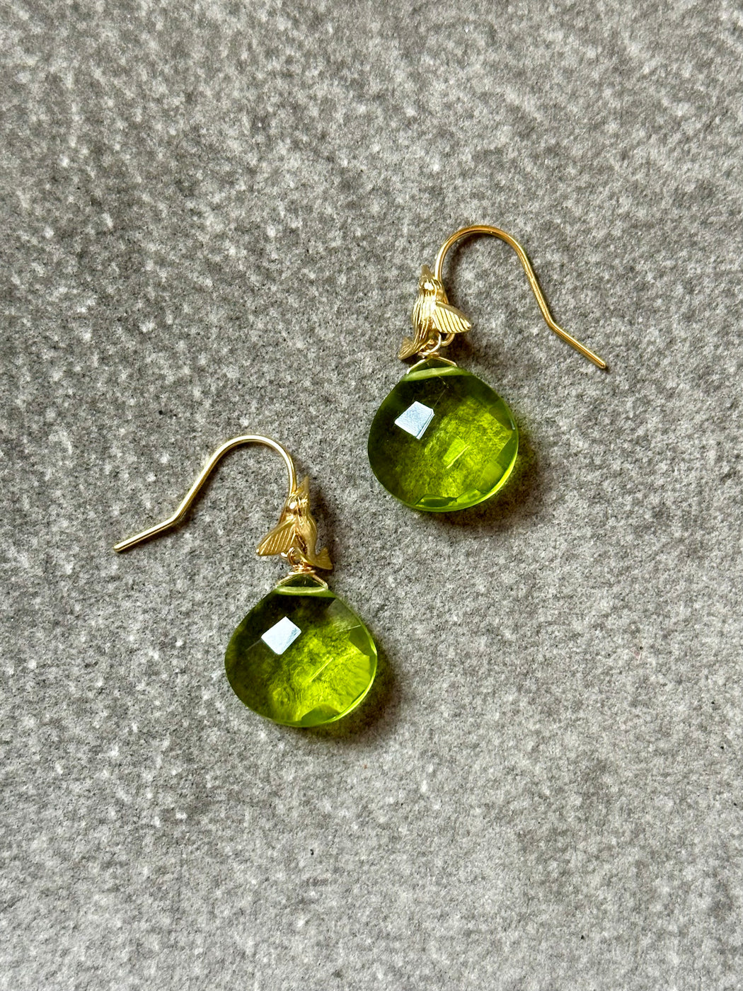 "Hummingbird" Peridot Earrings