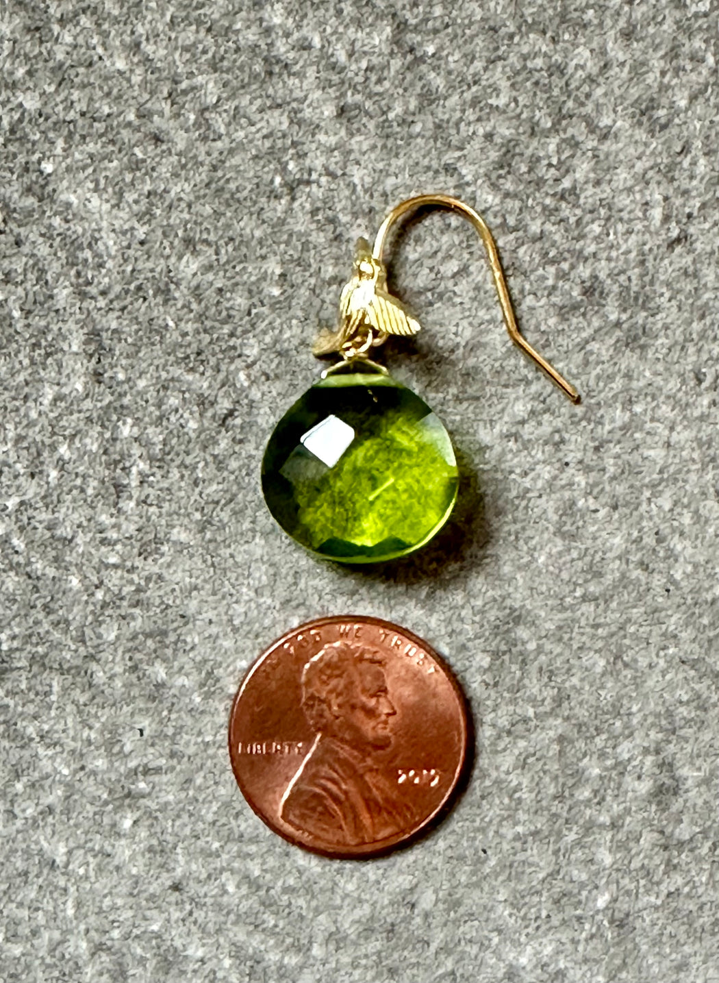 "Hummingbird" Peridot Earrings