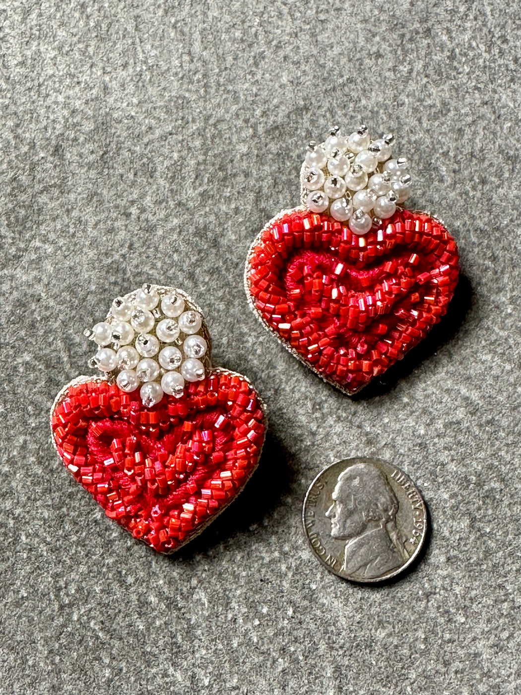 "Hearts" Beaded Earrings