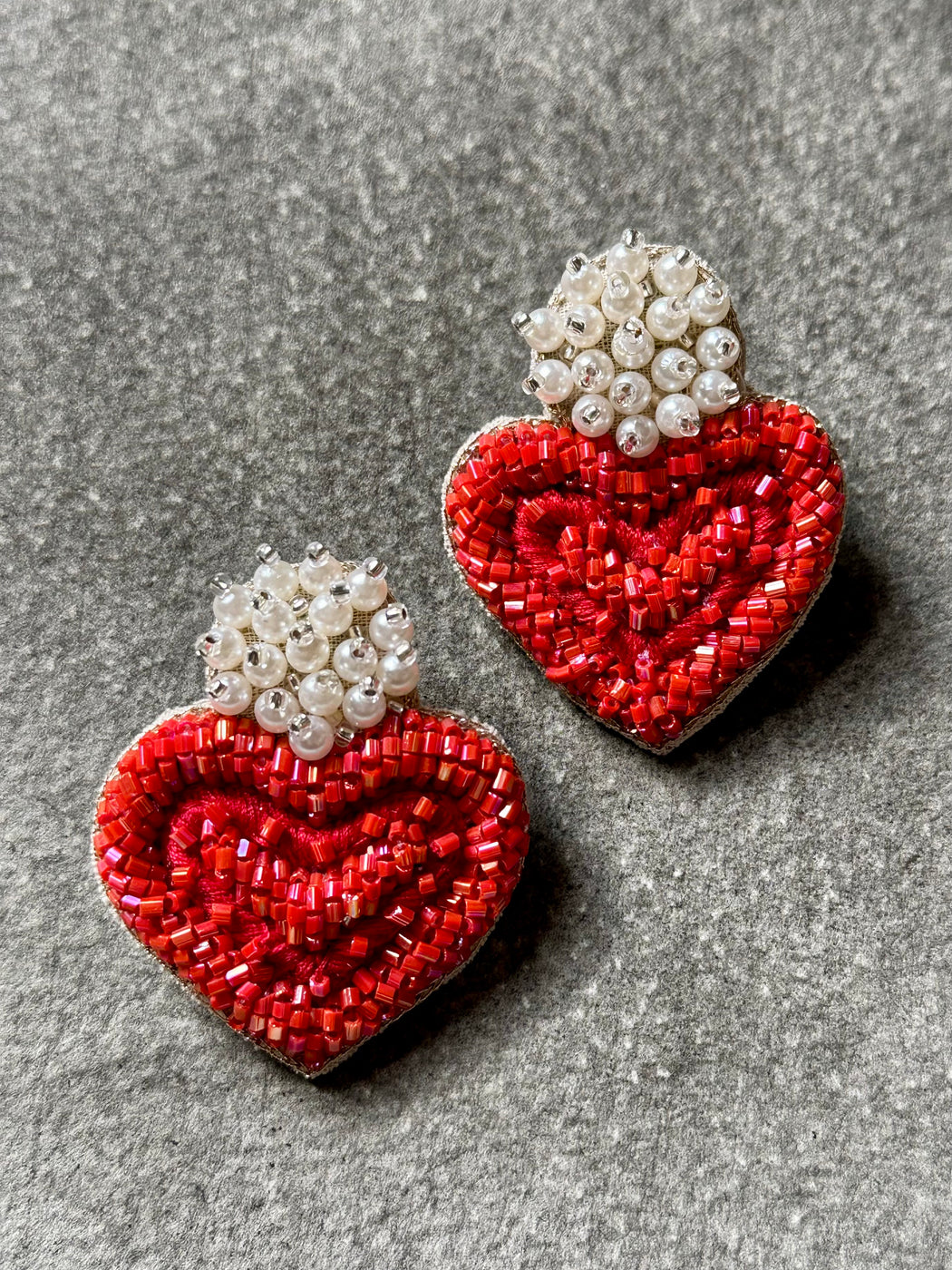"Hearts" Beaded Earrings
