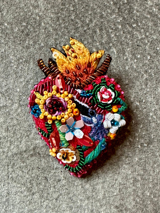 "Flaming Heart" Brooch by Trovelore