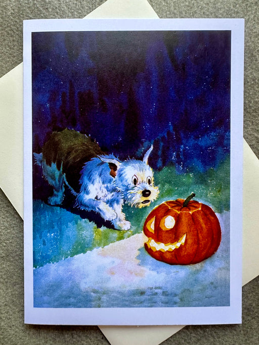 "Dog and Jack-O-Lantern" Card