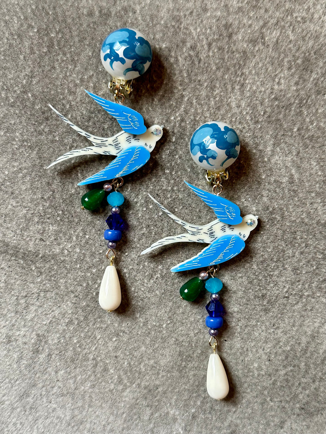 "Blue Bird" Ear-Clips by Timmy Tan