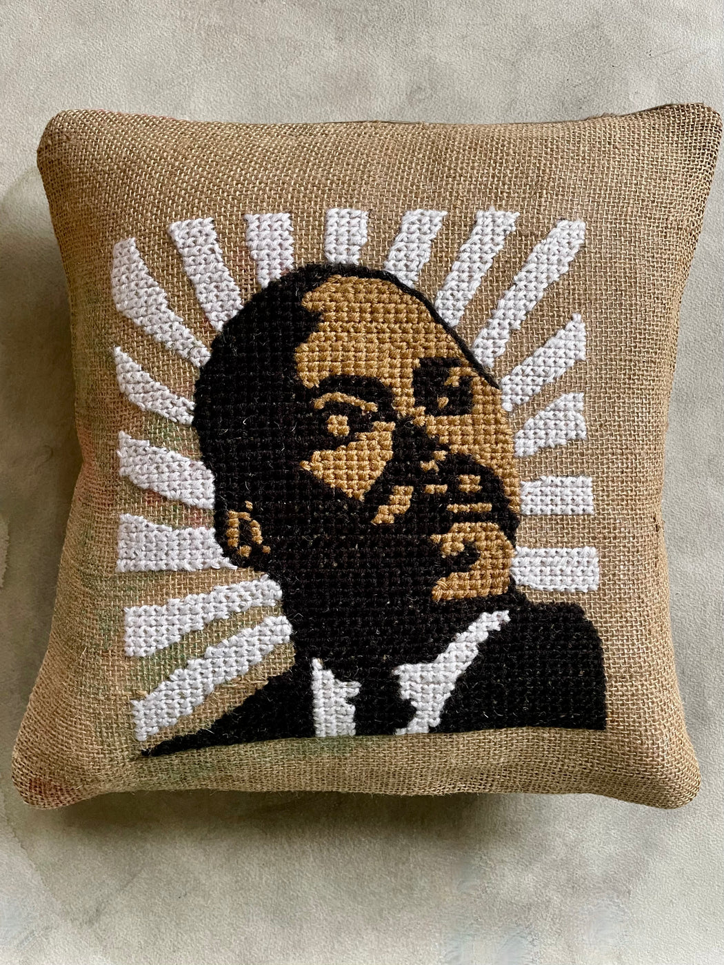 "Dr. Martin Luther King, Jr." Hand-Embroidered Pillow