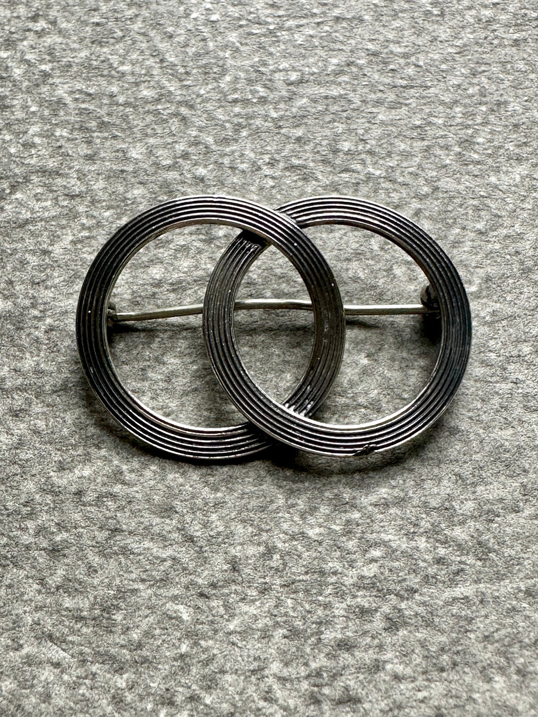 Vintage Sterling Silver "Two Circles" Pin