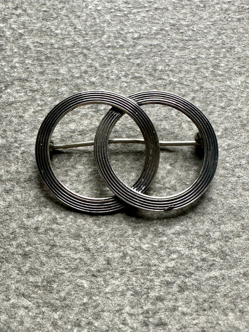 Vintage Sterling Silver "Two Circles" Pin