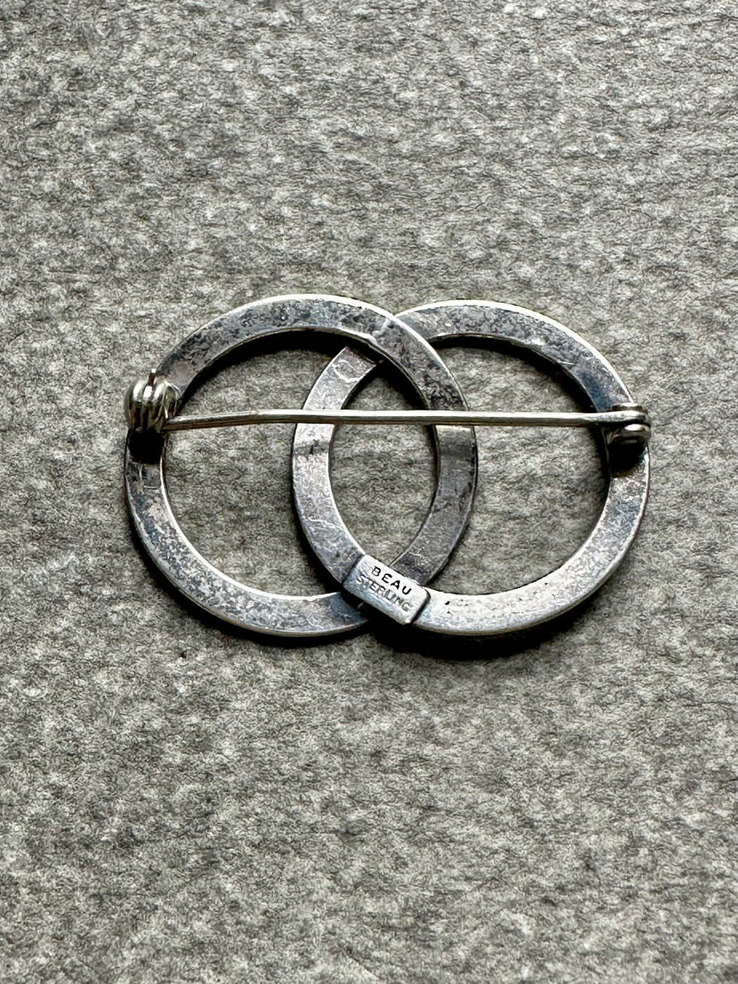Vintage Sterling Silver "Two Circles" Pin