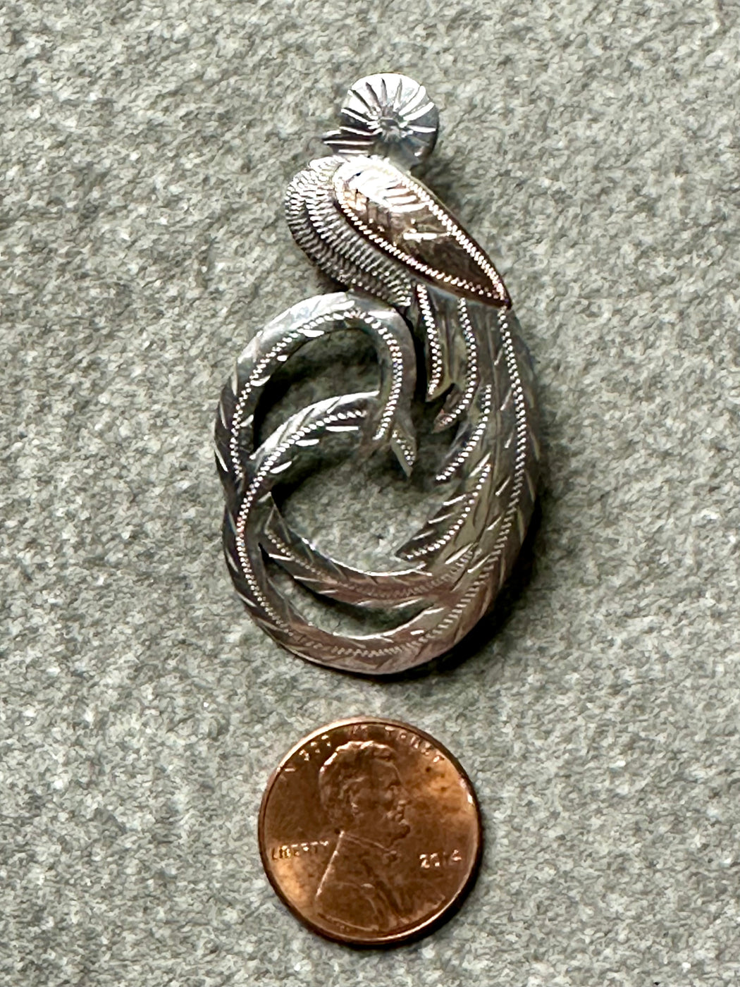 Vintage Sterling Silver "Peacock" Pin
