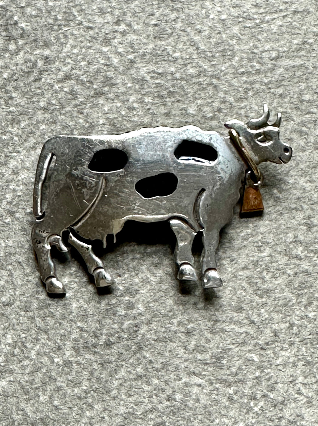 Vintage Sterling Silver "Cow" Pin