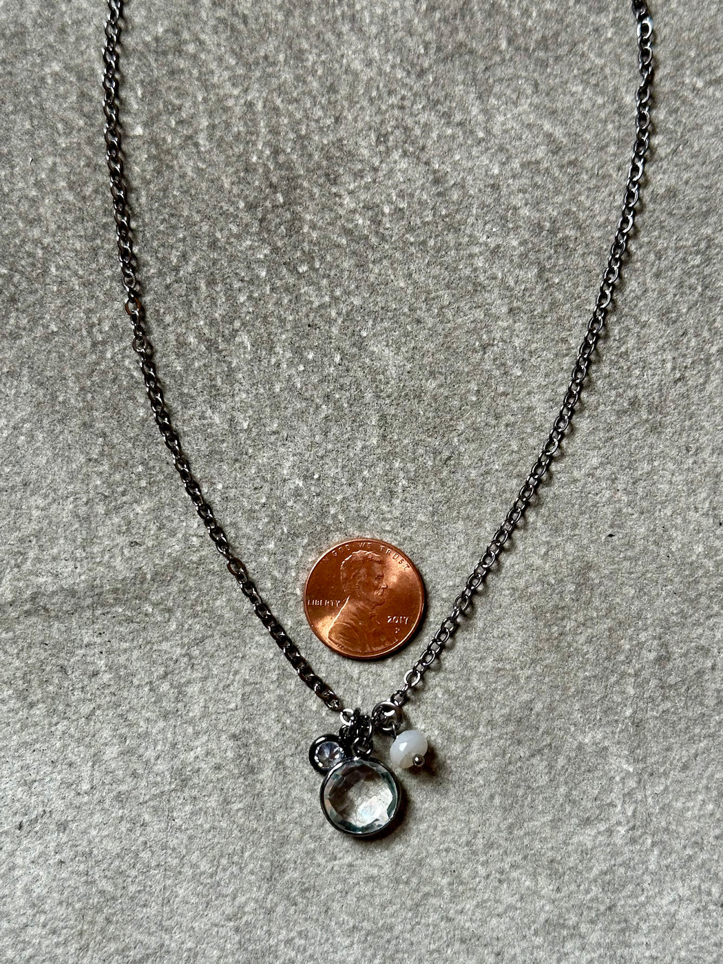 "Crystals and Pearl" Necklace by VB & Co.