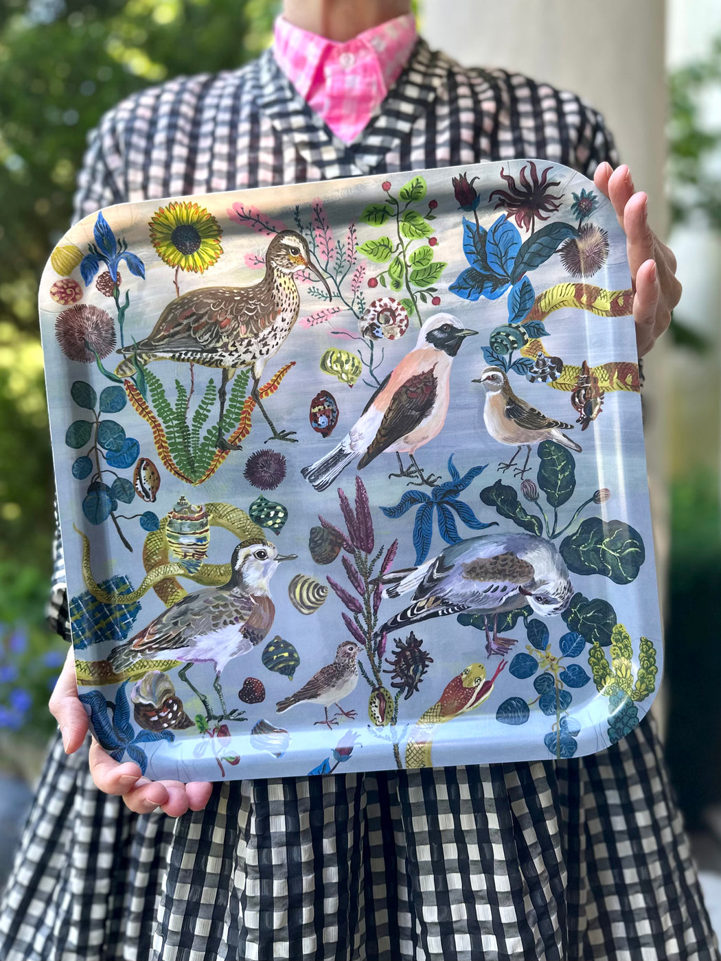 Nathalie Lete "Birds in the Dunes" Birchwood Tray