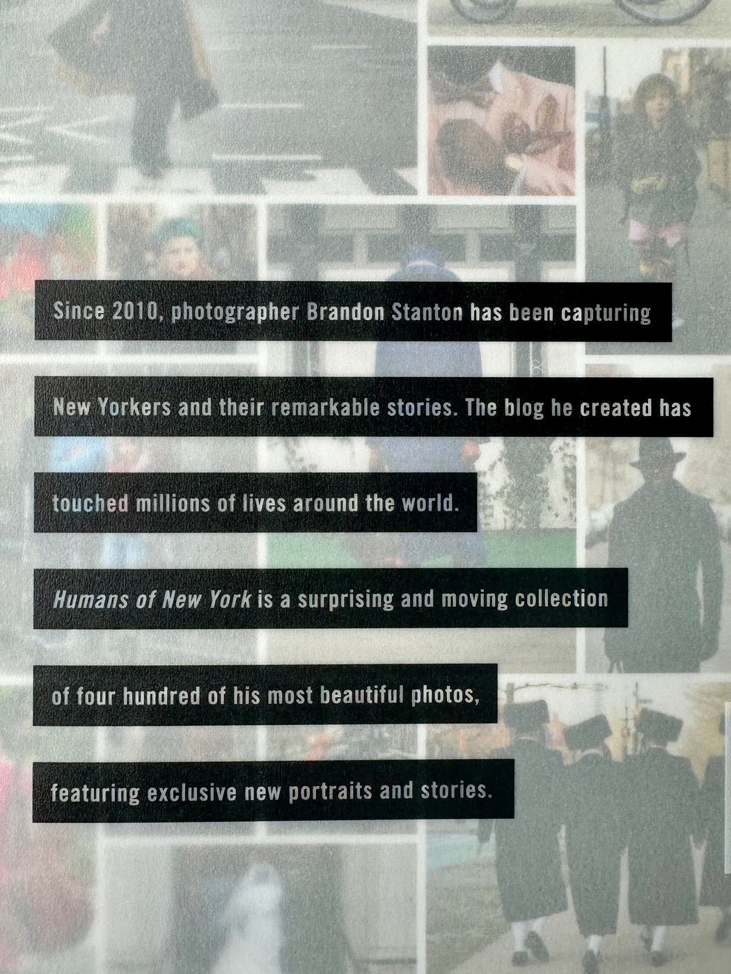 "Humans of New York" by Brandon Stanton
