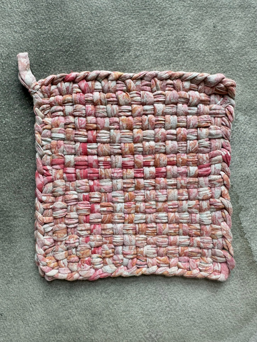 Woven Cotton Sari Potholders - Pastels