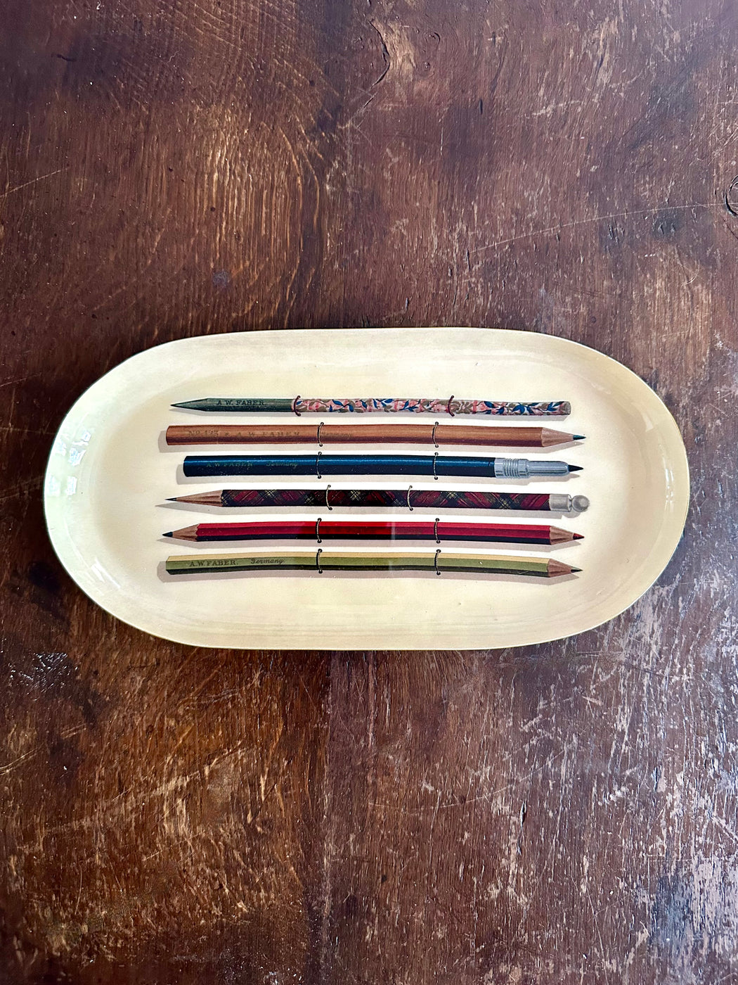 "Pencils" Enameled Pencil Dish