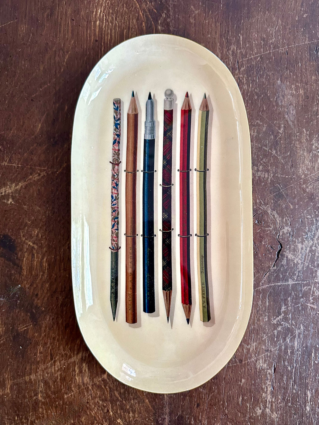 "Pencils" Enameled Pencil Dish