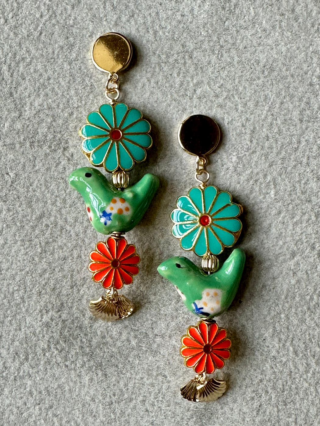 "Byrdie" Earrings by Sandrine France