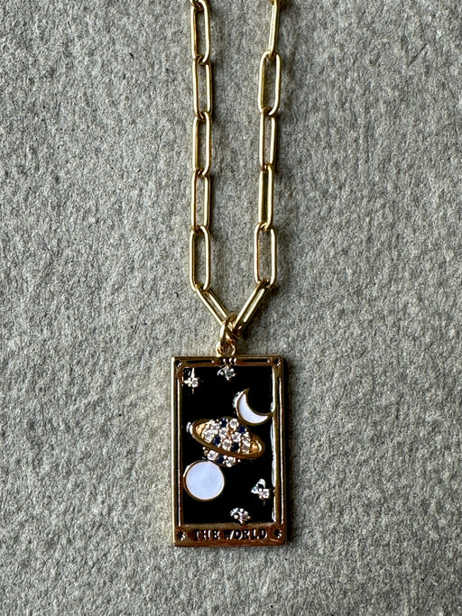 "The World" Tarot Card Pendant