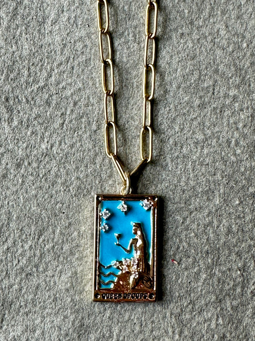 "Queen of Cups" Tarot Card Pendant