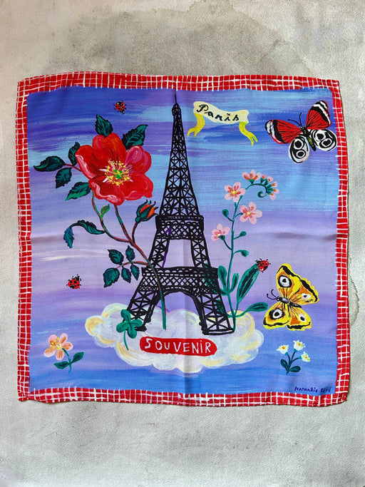 Nathalie Lete "Paris" Silk Pocket Square/Purse Scarf
