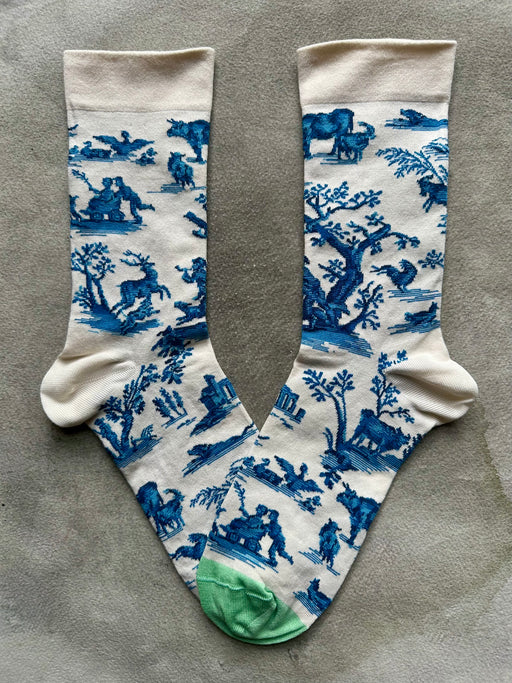 "Country Toile" Socks by Bonne Maison