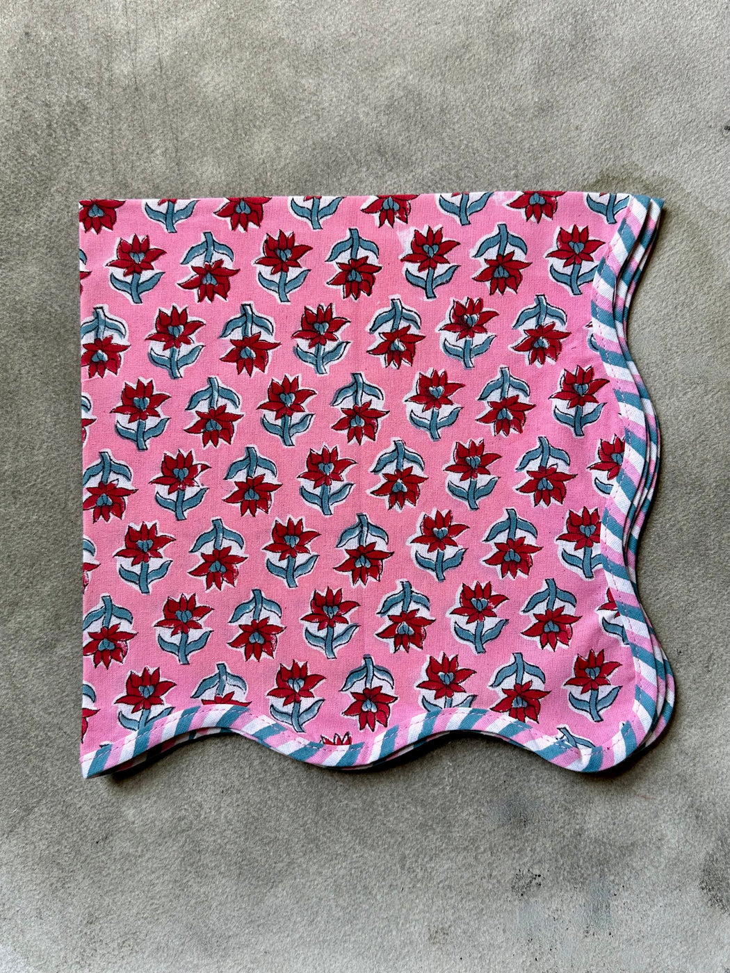 "Sabrina" Cotton Block-Print Napkin