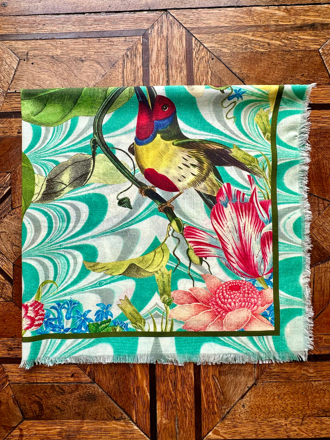 "Birds" Cotton Scarf by Thomas Paul