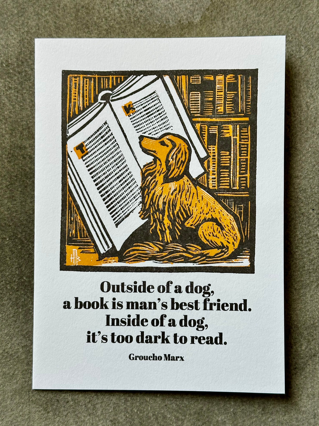 "Dog Reading" Card by Archivist Gallery