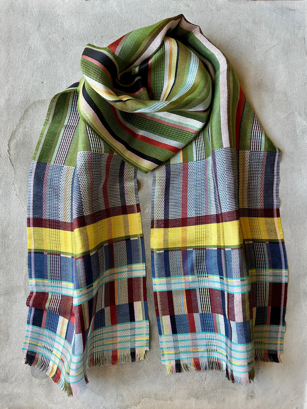 Wallace Sewell "Mason" Silk & Linen Scarf - Chard