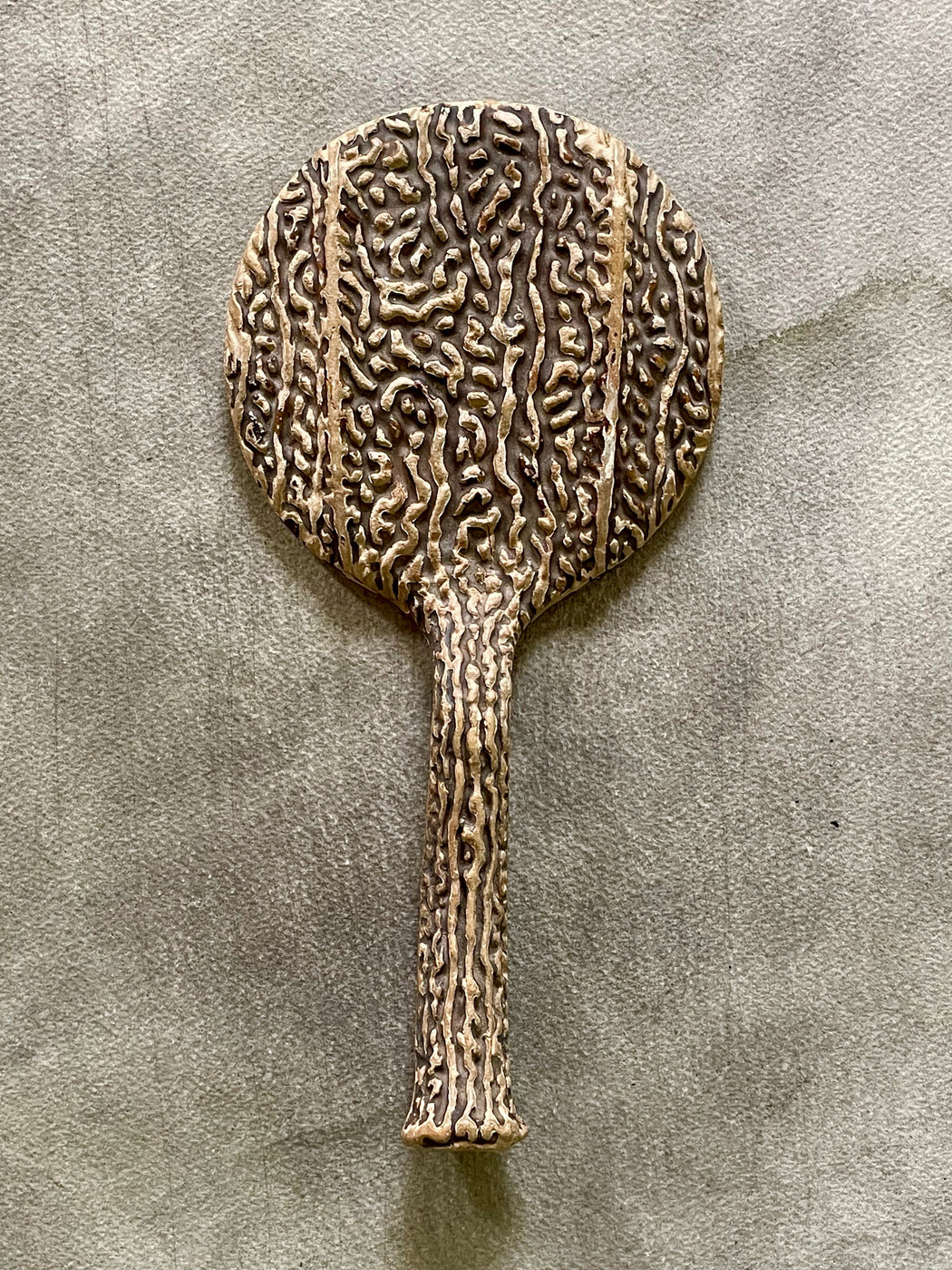 Vintage Faux Bois Hand Mirror