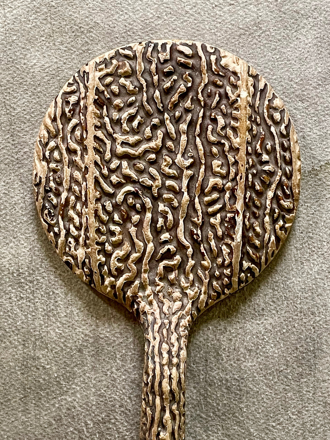 Vintage Faux Bois Hand Mirror
