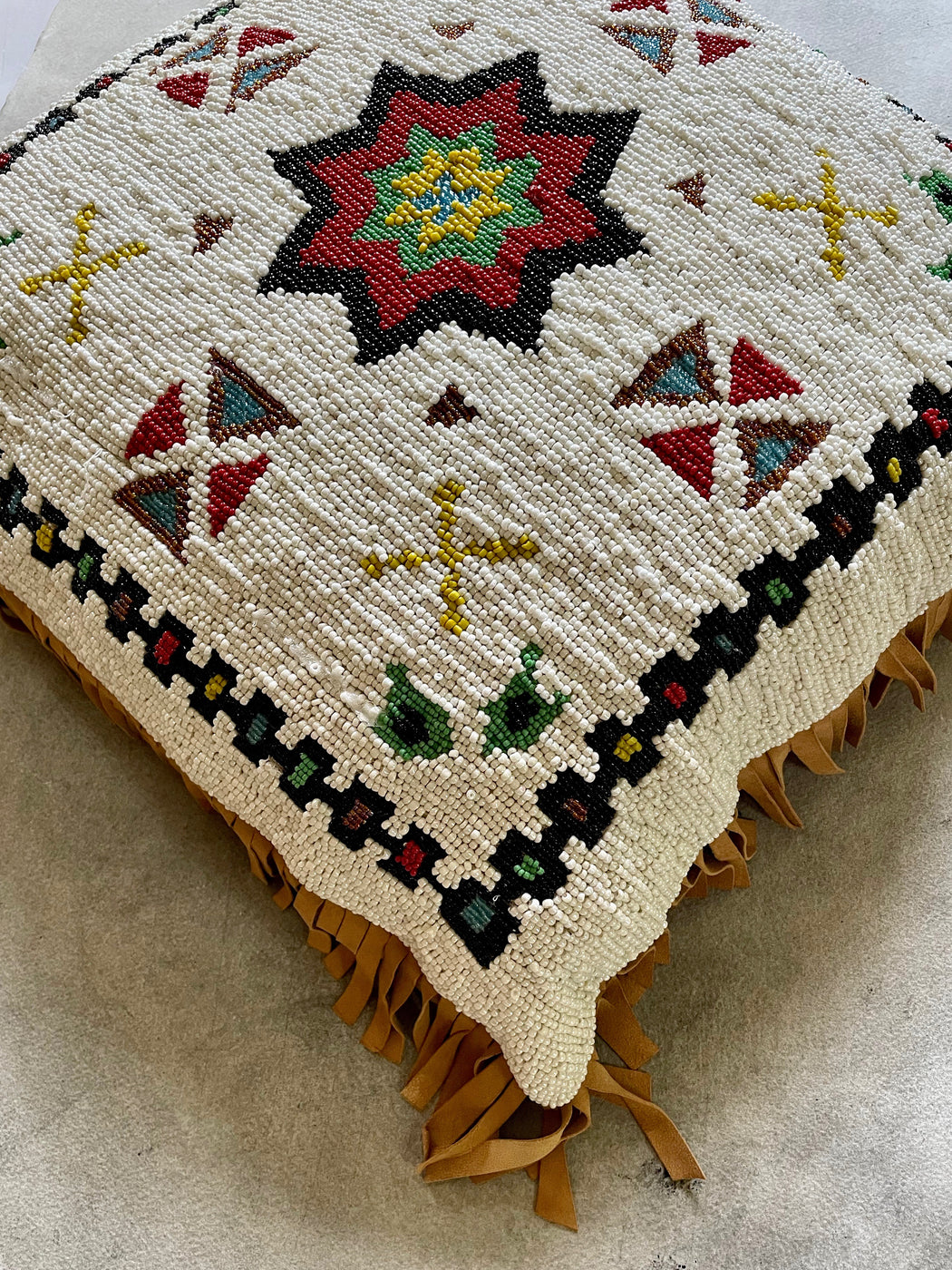 Vintage Beaded Pillow