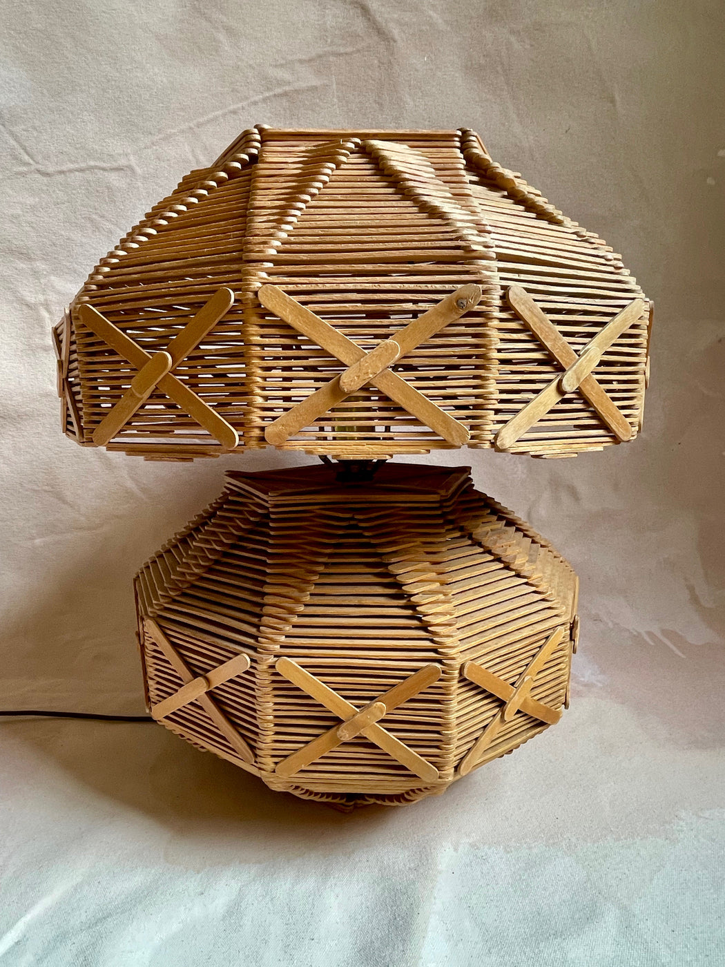 Vintage Popsicle Stick Lamp