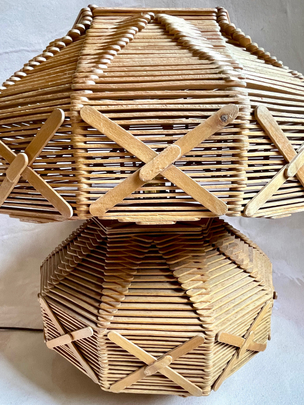 Vintage Popsicle Stick Lamp