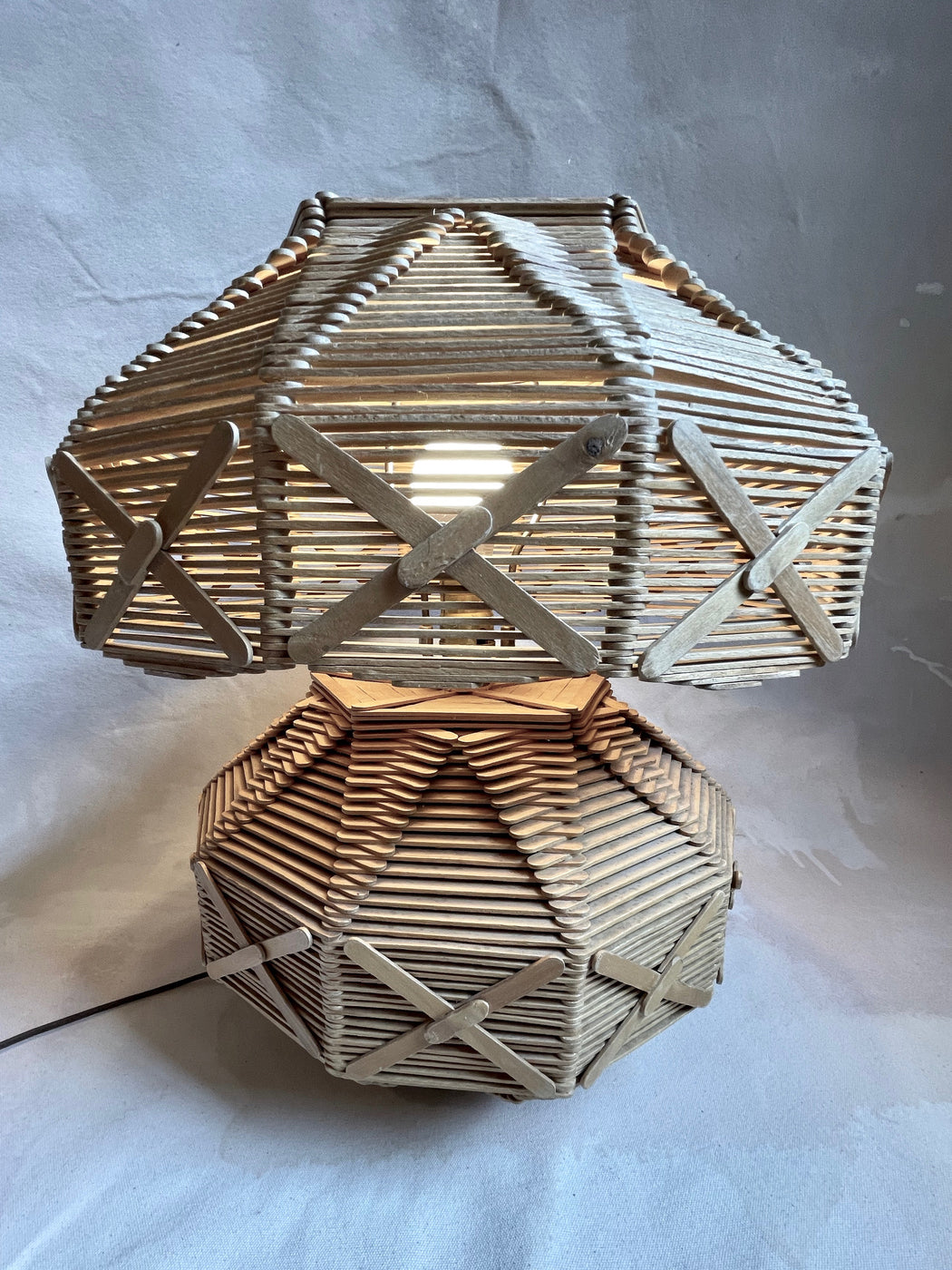Vintage Popsicle Stick Lamp
