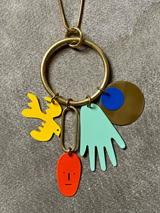 Sibilia "Macumba" Enameled Brass Pendant