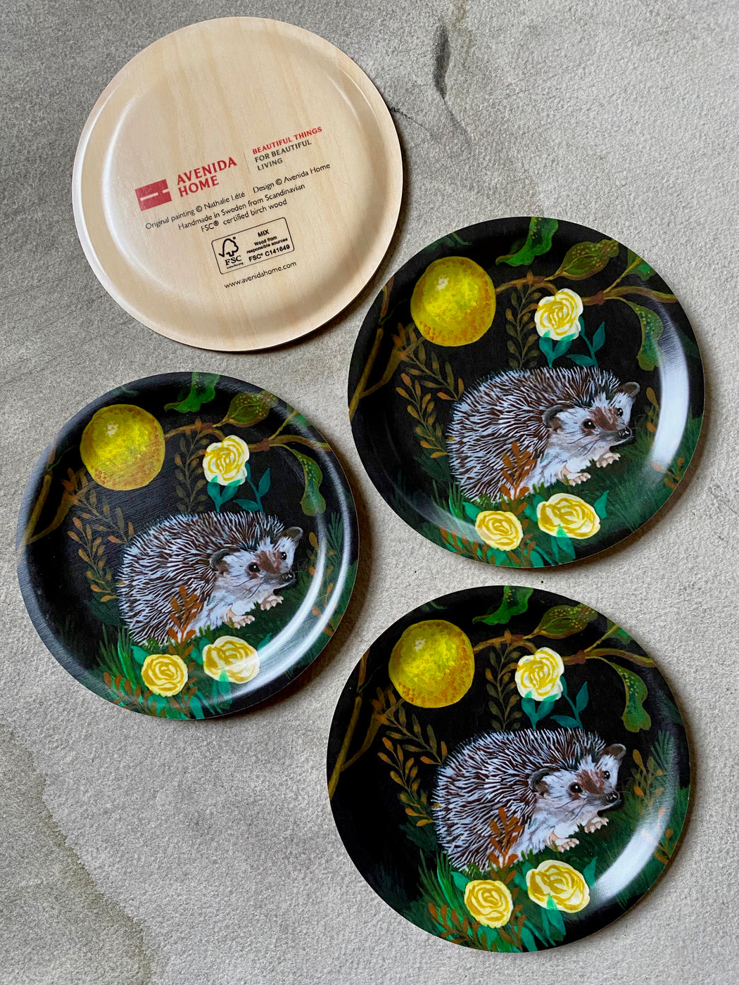 Nathalie Lete "Hedgehog" Mini Birchwood Tray