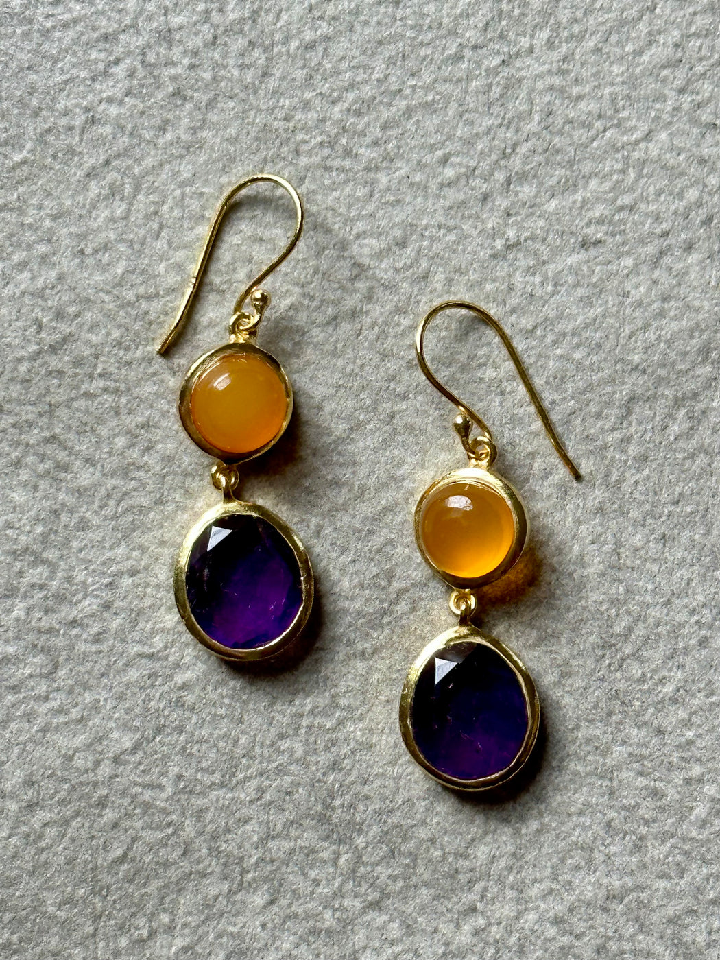 Amethyst and Carnelian Earrings