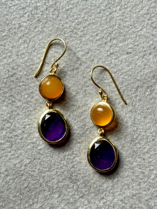 Amethyst and Carnelian Earrings