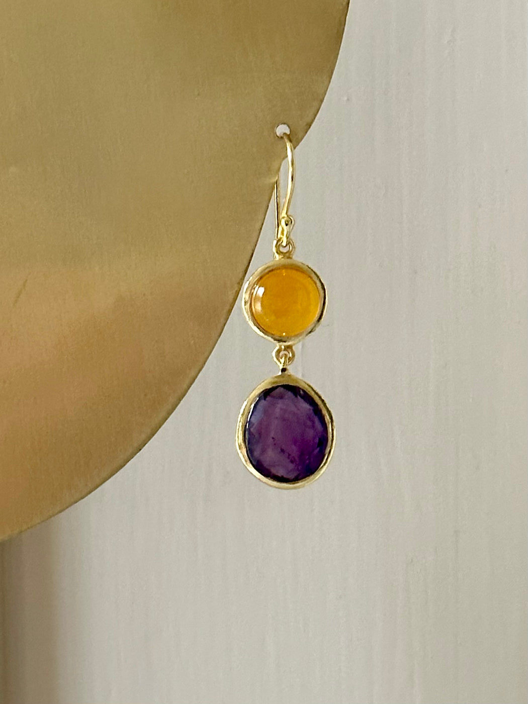 Amethyst and Carnelian Earrings