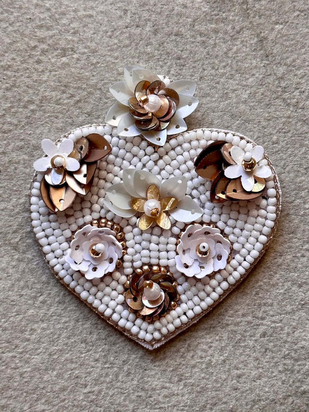 "Floral Heart" Beaded Earrings