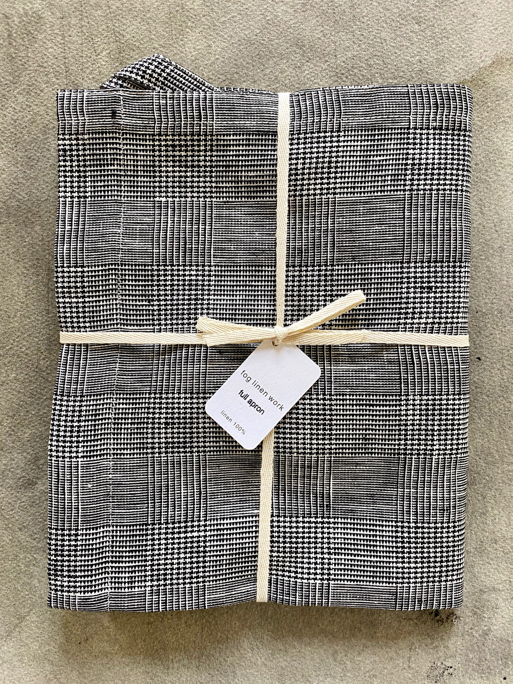 Glen Plaid Linen Apron by Fog Linen Work