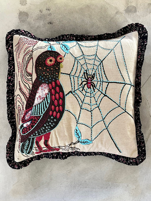 Nathalie Lete Hand-Embroidered "Owl" Pillow