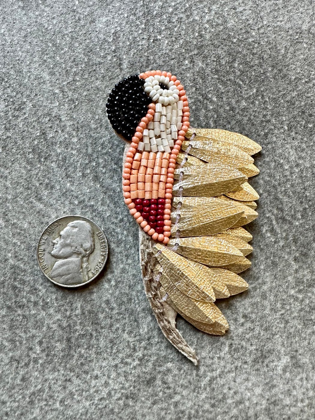 "Pink Parrot" Beaded Earrings