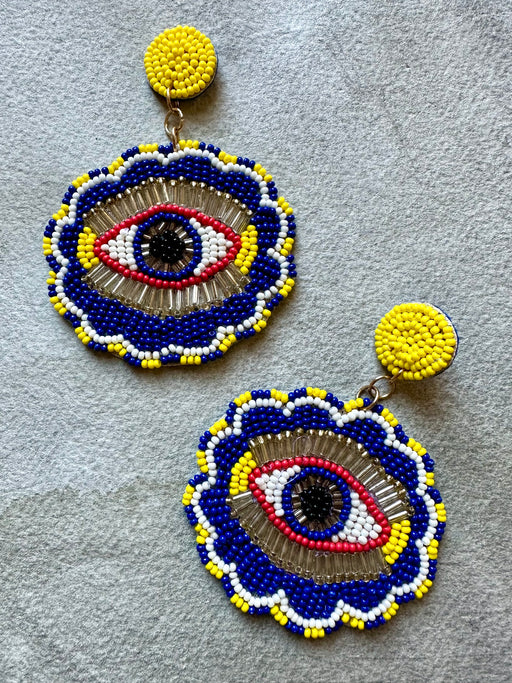 "Eye See You" Beaded Earrings